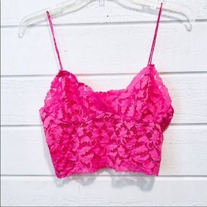 Free People Pink Crochet Lace Bralette size small BNWT